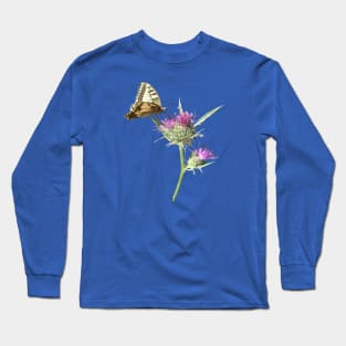 Scarce Swallowtail Butterfly Resting On Thistle Flower Long Sleeve T-Shirt